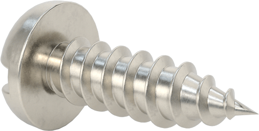 Sac Metal için Yivli Yuvarlak Başlı Vidalar, 18-8 Paslanmaz Çelik, 4 Numara Boyut, 3/8" Uzunluk