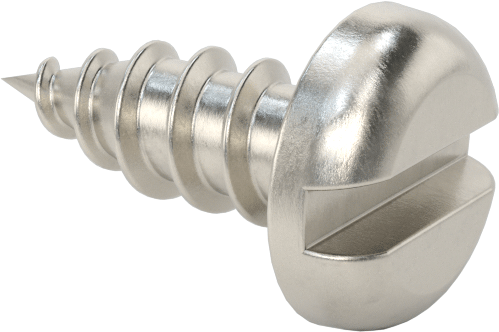 Sac Metal için Yivli Yuvarlak Başlı Vidalar, 18-8 Paslanmaz Çelik, Numara 6 Boyut, 3/8" Uzunluk