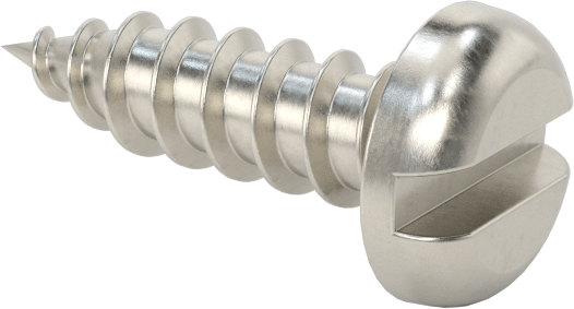 Sac Metal için Yivli Yuvarlak Başlı Vidalar, 18-8 Paslanmaz Çelik, Numara 6 Boyut, 1/2" Uzunluk