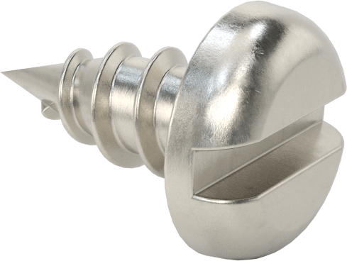 Sac Metal için Yivli Yuvarlak Başlı Vidalar, 18-8 Paslanmaz Çelik, Numara 8 Boyut, 3/8" Uzunluk