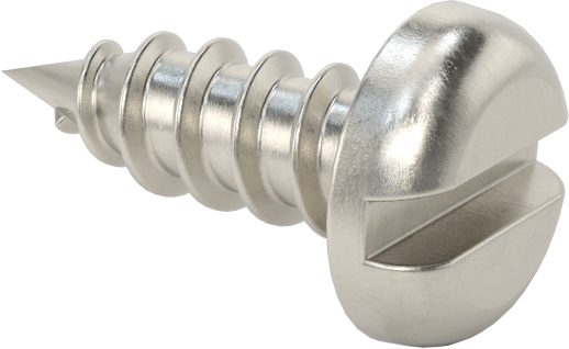 Sac Metal için Yivli Yuvarlak Başlı Vidalar, 18-8 Paslanmaz Çelik, Numara 8 Boyut, 1/2" Uzunluk