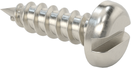 Sac Metal için Yivli Yuvarlak Başlı Vidalar, 18-8 Paslanmaz Çelik, Numara 8 Boyut, 5/8" Uzunluk