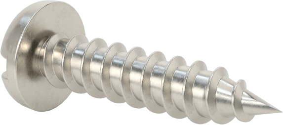 Sac Metal için Yivli Yuvarlak Başlı Vidalar, 18-8 Paslanmaz Çelik, Numara 8 Boyut, 3/4" Uzunluk