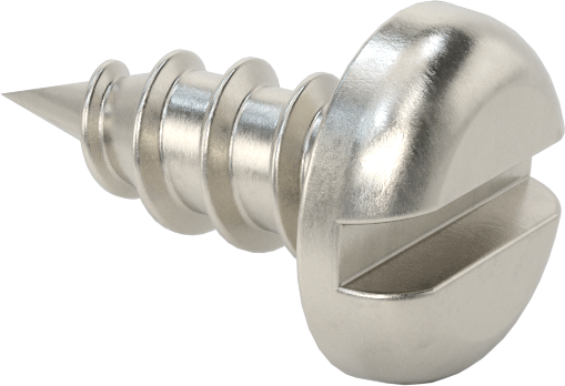 Sac Metal için Yivli Yuvarlak Başlı Vidalar, 18-8 Paslanmaz Çelik, 10 Numaralı Boyut, 1/2" Uzunluk