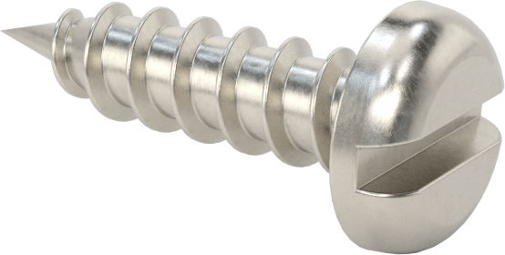 Sac Metal için Yivli Yuvarlak Başlı Vidalar, 18-8 Paslanmaz Çelik, 10 Numaralı Boyut, 3/4" Uzunluk
