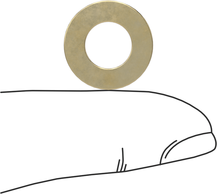 Pirinç Genel Amaçlı Pul, M8 Vida Boyutu için, 8.4 mm ID, 16 mm OD