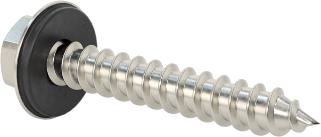 Titreşim Sönümleyici Altıgen Başlı Vida, Sac Metal için, 18-8 Paslanmaz Çelik, 14 Numaralı Boyut, 1-1/2" Uzunluk