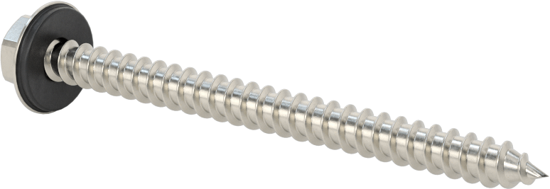 Titreşim Sönümleyici Altıgen Başlı Vida, Sac Metal için, 18-8 Paslanmaz Çelik, 14 Numaralı Boyut, 3" Uzunluk