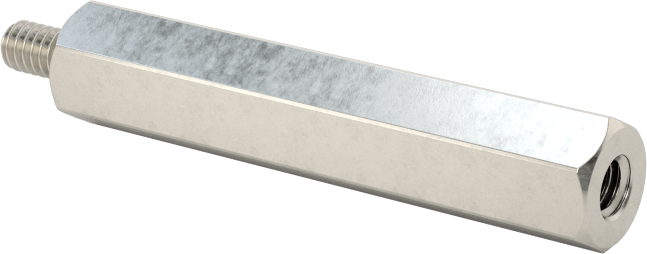 18-8 Paslanmaz Çelik Erkek-Dişi Altıgen Dişli Adaptör, 2-56 ila M2,5 x 0,45 mm Diş Boyutu