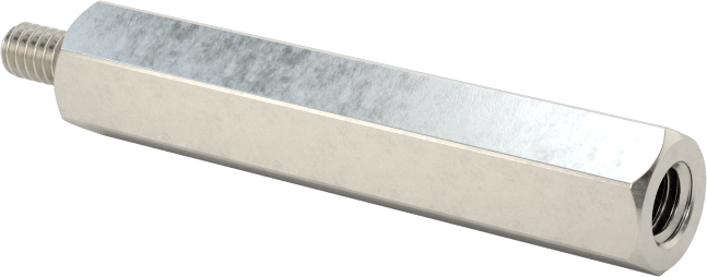 18-8 Paslanmaz Çelik Erkek-Dişi Altıgen Dişli Adaptör, 2-56 ila M3 x 0,5 mm Diş Boyutu