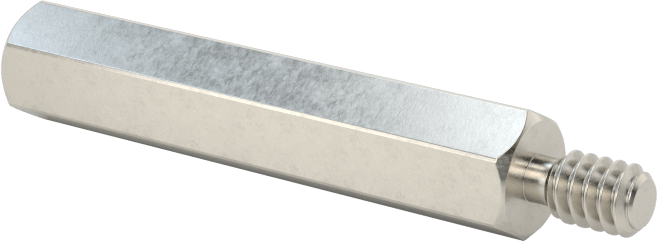 18-8 Paslanmaz Çelik Erkek-Dişi Altıgen Dişli Adaptör, 4-40 ila M2,5 x 0,45 mm Diş Boyutu