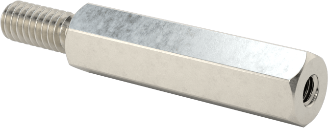18-8 Paslanmaz Çelik Erkek-Dişi Altıgen Dişli Adaptör, 8-32 ila M3 x 0,5 mm Diş Boyutu