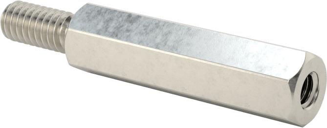 18-8 Paslanmaz Çelik Erkek-Dişi Altıgen Dişli Adaptör, 8-32 ila M3,5 x 0,6 mm Diş Boyutu