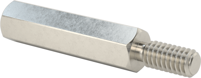 18-8 Paslanmaz Çelik Erkek-Dişi Altıgen Dişli Adaptör, 8-32 ila M3,5 x 0,6 mm Diş Boyutu