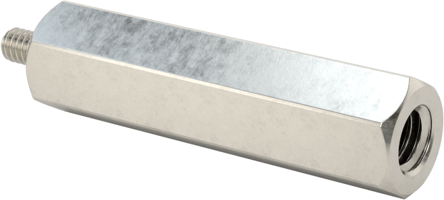 18-8 Paslanmaz Çelik Erkek-Dişi Altıgen Dişli Adaptör, 2-56 ila M4 x 0,7 mm Diş Boyutu