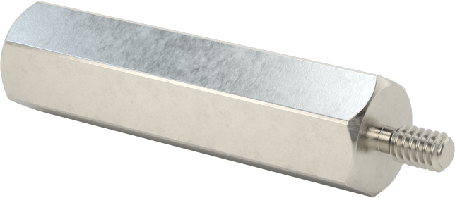 18-8 Paslanmaz Çelik Erkek-Dişi Altıgen Dişli Adaptör, 2-56 ila M4 x 0,7 mm Diş Boyutu