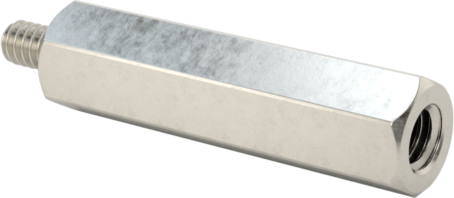 18-8 Paslanmaz Çelik Erkek-Dişi Altıgen Dişli Adaptör, 4-40 ila M4 x 0,7 mm Diş Boyutu