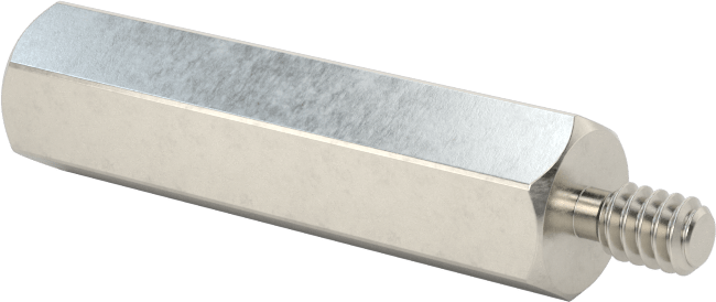 18-8 Paslanmaz Çelik Erkek-Dişi Altıgen Dişli Adaptör, 4-40 ila M4 x 0,7 mm Diş Boyutu