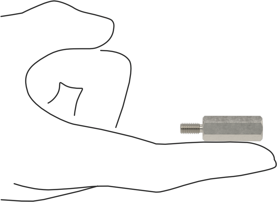 18-8 Paslanmaz Çelik Erkek-Dişi Altıgen Dişli Adaptör, 10-32 ila M3 x 0,5 mm Diş Boyutu