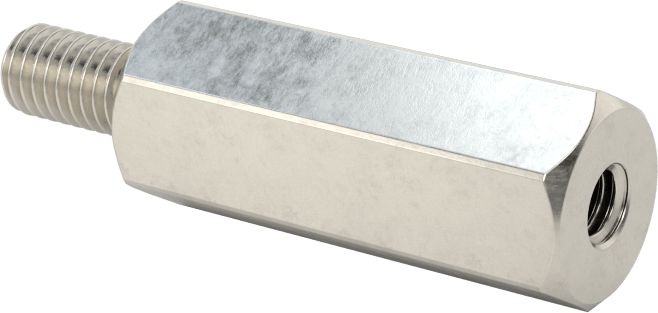 18-8 Paslanmaz Çelik Erkek-Dişi Altıgen Dişli Adaptör, 10-32 - M4 x 0,7 mm Diş Boyutu