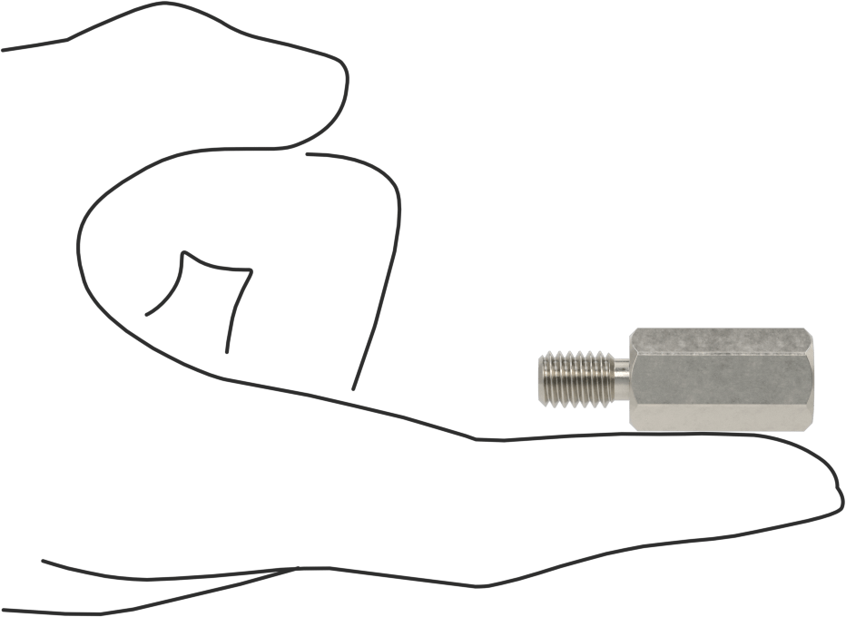18-8 Paslanmaz Çelik Erkek-Dişi Altıgen Dişli Adaptör, 5/16"-18 ila M5 x 0,8 mm Diş Boyutu