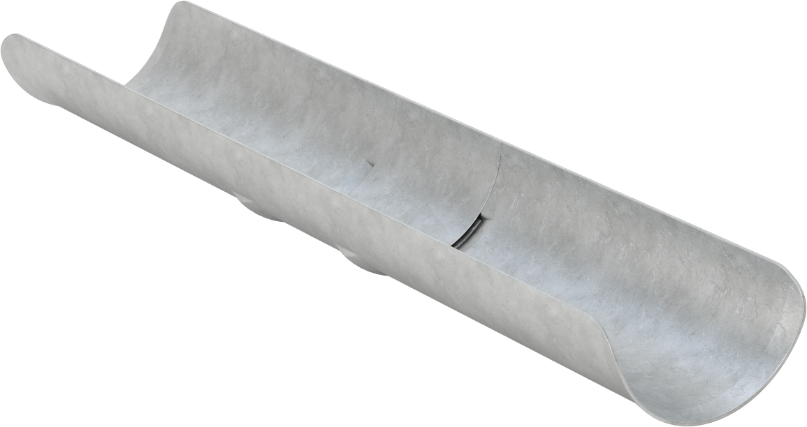 Döngü Askıları için Yapıştırıcılı Boru Tutucu, Galvanizli Çelik, 2-3/8" ID