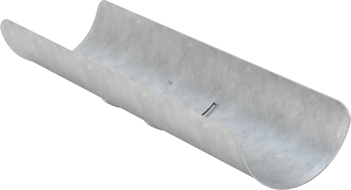 Döngü Askıları için Yapıştırıcılı Boru Tutucu, Galvanizli Çelik, 3-1/2" ID