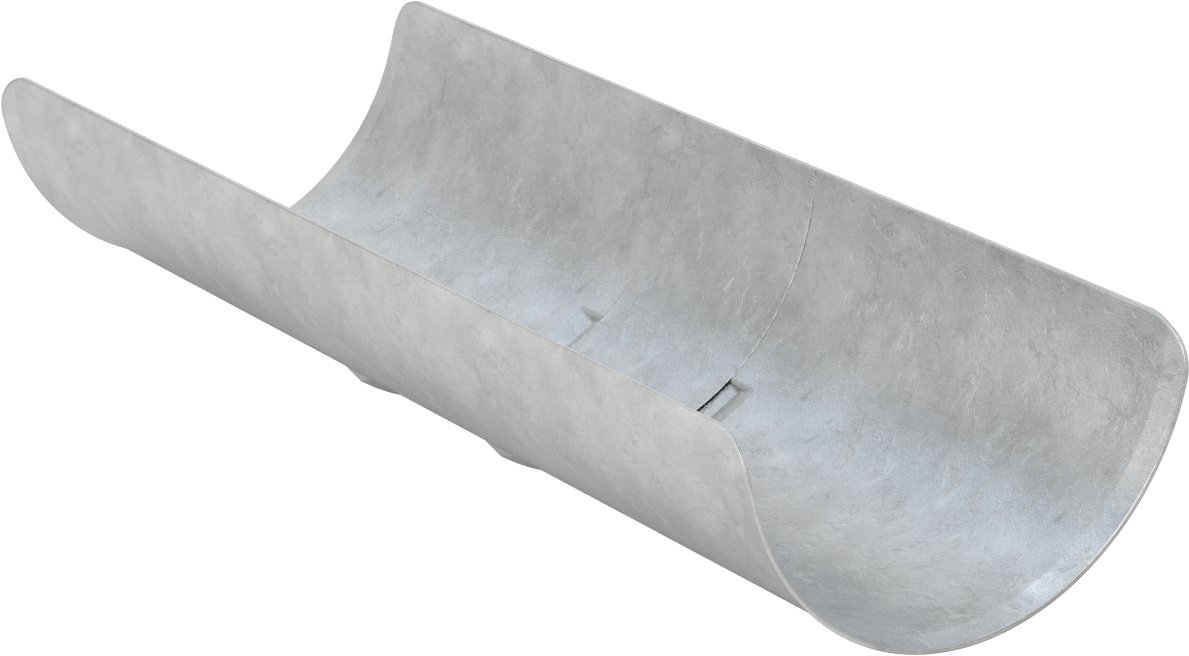 Döngü Askıları için Yapıştırıcılı Boru Tutucu, Galvanizli Çelik, 4-1/2" ID