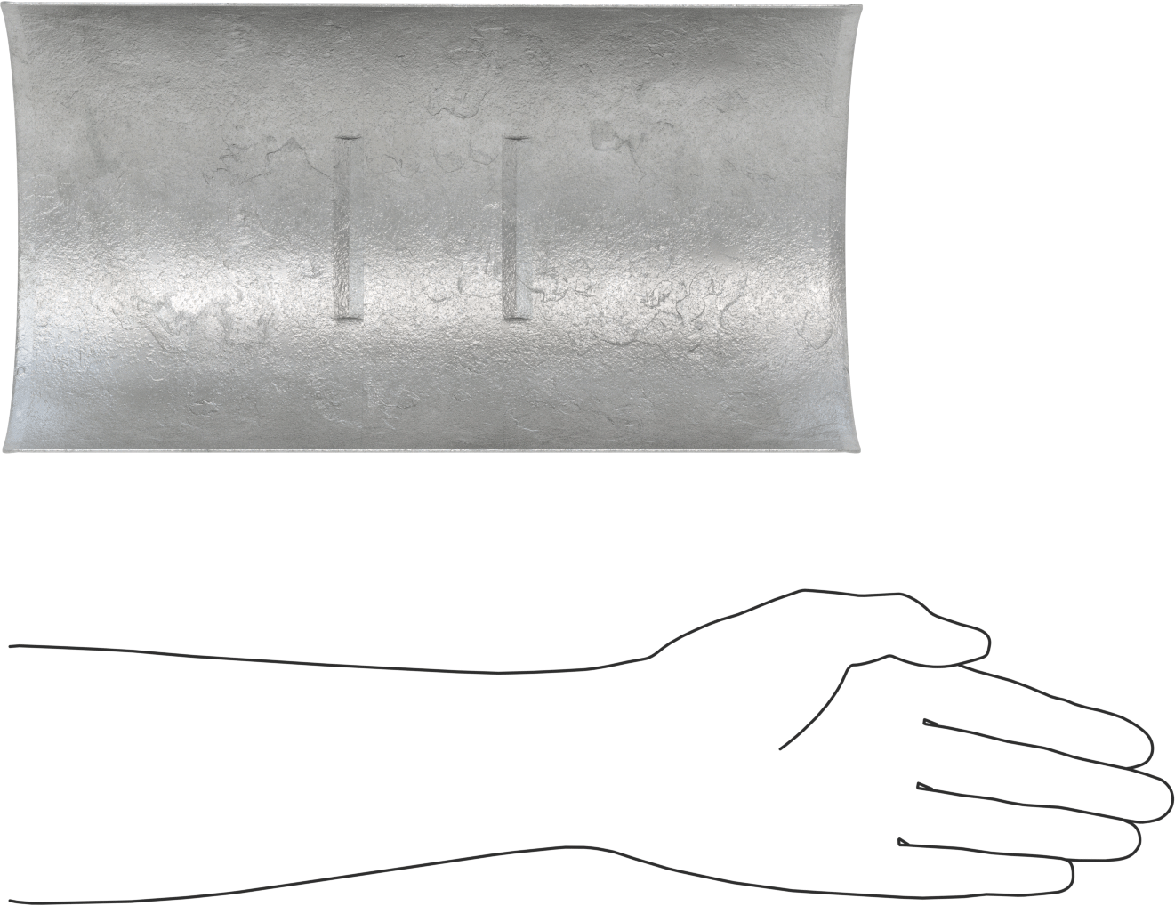 Döngü Askıları için Yapıştırıcılı Boru Tutucu, Galvanizli Çelik, 6-1/8" ID
