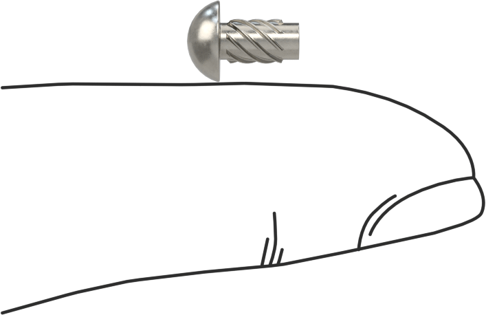 Metal için 18-8 Paslanmaz Çelik Vidalı Çiviler, Plastik ve Kontrplak, Boyut 6, 1/4" Uzunluk