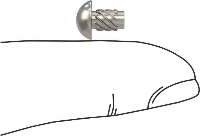 Metal için 18-8 Paslanmaz Çelik Vidalı Çiviler, Plastik ve Kontrplak, Boyut 8, 1/4" Uzunluk