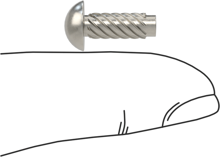 Metal için 18-8 Paslanmaz Çelik Vidalı Çiviler, Plastik ve Kontrplak, Boyut 10, 1/2" Uzunluk