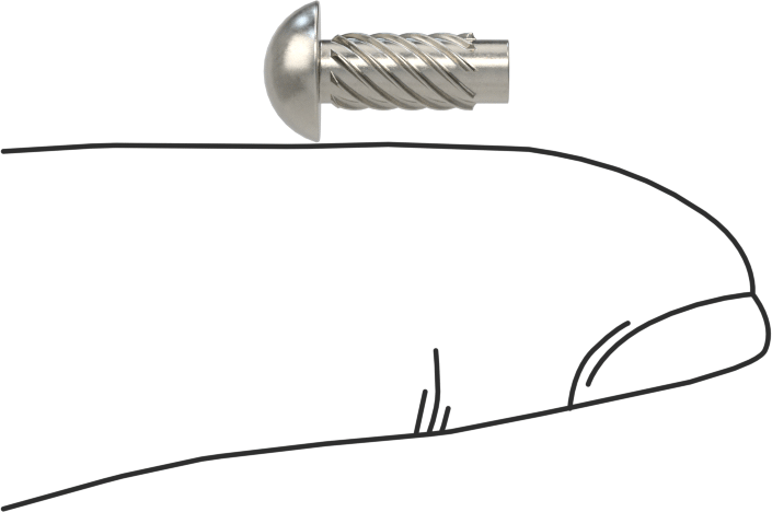 Metal için 18-8 Paslanmaz Çelik Vidalı Çiviler, Plastik ve Kontrplak, Boyut 7, 3/8" Uzunluk