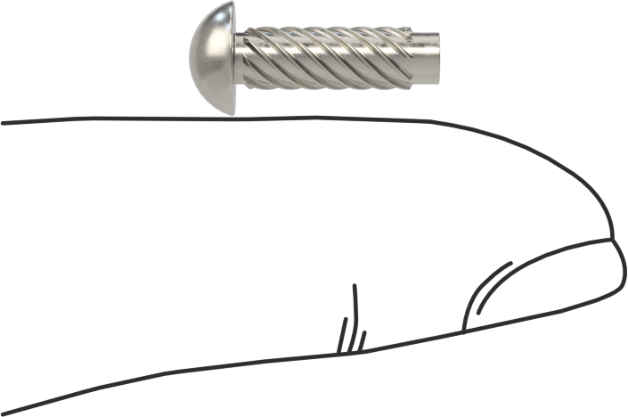 Metal için 18-8 Paslanmaz Çelik Vidalı Çiviler, Plastik ve Kontrplak, Boyut 7, 1/2" Uzunluk
