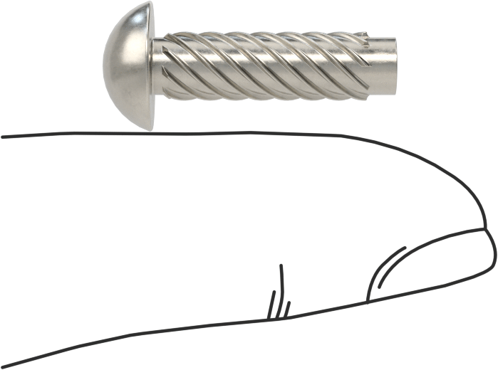 Metal için 18-8 Paslanmaz Çelik Vidalı Çiviler, Plastik ve Kontrplak, 12 Boyut, 3/4" Uzunluk