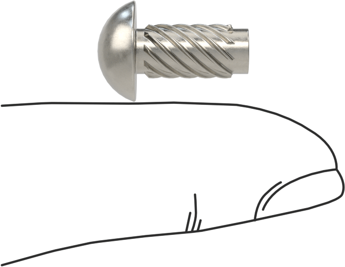 Metal için 18-8 Paslanmaz Çelik Vidalı Çiviler, Plastik ve Kontrplak, Boyut 14, 1/2" Uzunluk