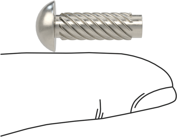 Metal için 18-8 Paslanmaz Çelik Vidalı Çiviler, Plastik ve Kontrplak, Boyut 14, 3/4" Uzunluk