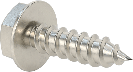 Sac Metal için Flanşlı Altıgen Başlı Vidalar, Yüksek Mukavemetli 410 Paslanmaz Çelik, Numara 6 Boyut, 1/2" Uzunluk
