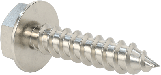 Sac Metal için Flanşlı Altıgen Başlı Vidalar, Yüksek Mukavemetli 410 Paslanmaz Çelik, Numara 6 Boyut, 5/8" Uzunluk