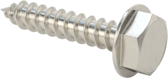 Sac Metal için Flanşlı Altıgen Başlı Vidalar, Yüksek Mukavemetli 410 Paslanmaz Çelik, Numara 6 Boyut, 3/4" Uzunluk