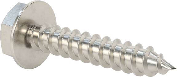 Sac Metal için Flanşlı Altıgen Başlı Vidalar, Yüksek Mukavemetli 410 Paslanmaz Çelik, Numara 6 Boyut, 3/4" Uzunluk
