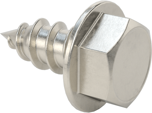 Sac Metal için Flanşlı Altıgen Başlı Vidalar, Yüksek Mukavemetli 410 Paslanmaz Çelik, Numara 8 Boyut, 3/8" Uzunluk