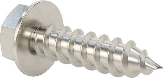 Sac Metal için Flanşlı Altıgen Başlı Vidalar, Yüksek Mukavemetli 410 Paslanmaz Çelik, Numara 8 Boyut, 5/8" Uzunluk