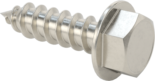 Sac Metal için Flanşlı Altıgen Başlı Vidalar, Yüksek Mukavemetli 410 Paslanmaz Çelik, Numara 8 Boyut, 5/8" Uzunluk