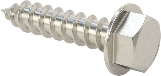 Sac Metal için Flanşlı Altıgen Başlı Vidalar, Yüksek Mukavemetli 410 Paslanmaz Çelik, Numara 8 Boyut, 3/4" Uzunluk