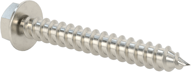Sac Metal için Flanşlı Altıgen Başlı Vidalar, Yüksek Mukavemetli 410 Paslanmaz Çelik, Numara 8 Boyut, 1-1/4" Uzunluk