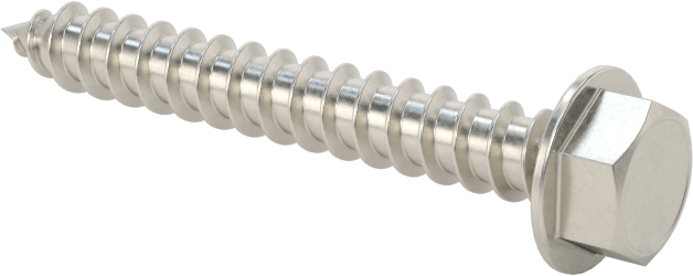 Sac Metal için Flanşlı Altıgen Başlı Vidalar, Yüksek Mukavemetli 410 Paslanmaz Çelik, Numara 8 Boyut, 1-1/4" Uzunluk