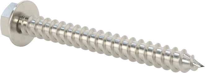 Sac Metal için Flanşlı Altıgen Başlı Vidalar, Yüksek Mukavemetli 410 Paslanmaz Çelik, Numara 8 Boyut, 1-1/2" Uzunluk