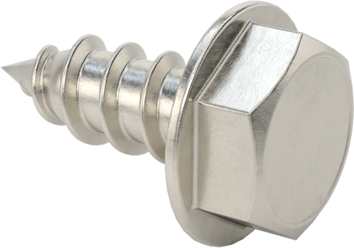 Sac Metal için Flanşlı Altıgen Başlı Vidalar, Yüksek Mukavemetli 410 Paslanmaz Çelik, 10 Numaralı Boyut, 1/2" Uzunluk