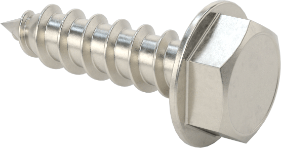 Sac Metal için Flanşlı Altıgen Başlı Vidalar, Yüksek Mukavemetli 410 Paslanmaz Çelik, 10 Numaralı Boyut, 3/4" Uzunluk